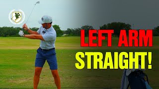 How To Keep The Left Arm Straight in the Golf Swing [upl. by Yert300]