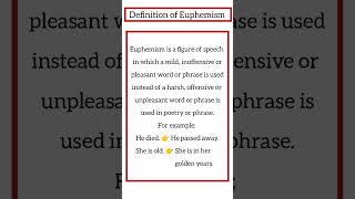 Euphemism  Euphemism figure of speech  Euphemism definition and examples [upl. by Tyoh]