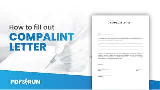 How to Fill Out Complaint Letter Online  PDFRun [upl. by Ennahteb]