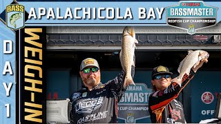 Day 1 weighin at 2024 Bassmaster Redfish Cup on the Apalachicola Bay [upl. by Lenes]