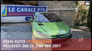 TEST AUTO YOUNGTIMER  PEUGEOT 206 CC 20e 16V  2001 [upl. by Oilalue]