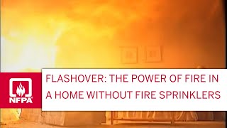 Flashover The Power of Fire in a Home Without Fire Sprinklers [upl. by Anairo]