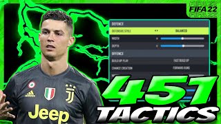 THE BEST 451 CUSTOM TACTICS IN FIFA 22 ULTIMATE TEAM [upl. by Saint]