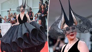 Lady Gaga Dazzles in Dramatic Couture at the Venice Film Festival Premiere of “Joker Folie à Deux” [upl. by Aisat]