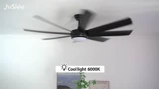 8 Blades Dimmable LED Ceiling Fan with Remote Control Lower Noise [upl. by Malvie]