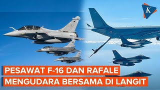 Jet Tempur F16 TNI AU Terbang Bersama dengan Rafale Perancis [upl. by Eanod]