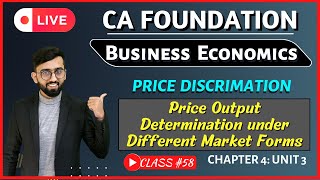 Price Discrimination  Price Determination in Monopoly Market  Business Economics CA Foundation [upl. by Naras]