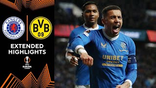 Rangers vs Borussia Dortmund Extended Highlights  UEL  Playoffs  Leg 2  CBS Sports Golazo [upl. by Akilak]