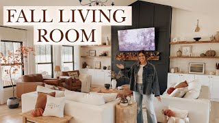 FALL DECORATE WITH ME 2023  cozy fall living room decorating ideas [upl. by Enilav31]