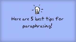 5 Paraphrasing Tips [upl. by Yehtomit]