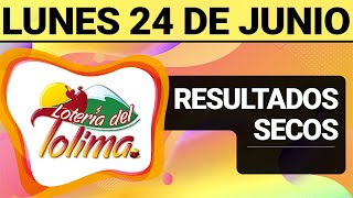 Resultado SECOS Lotería del TOLIMA Lunes 24 de Junio de 2024 SECOS 😱💰🚨 [upl. by Lisha]