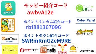 モッピー ポイントインカム ワラウ ECナビ ライフメディア ハピタス ちょびリッチ ポイントタウン げん玉 Tポイント ポイ活 ポイントサイト 陸マイラー 2024年9月8日 [upl. by Nevada]