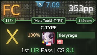 fieryrage  Tanaka Hirokazu  CTYPE Mos TetriSTYPE HR SS 353pp FC  osu [upl. by Ackler]