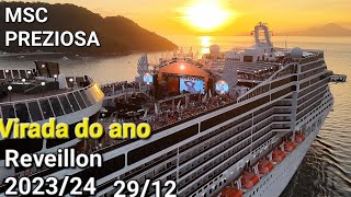 MSC PREZIOSA REVEILLON saindo SANTOS 2912 naviodecruzeiroenovidades navio cruzeiro ship drone [upl. by Driskill20]