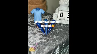 Nice easy winter sweater nail design nails nailart easy beginners [upl. by Einram939]