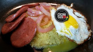 MANGU DE PLATANO CON SALAMI Y HUEVO l DESAYUNO l COCINA FACIL 101 [upl. by Sax]