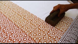 Block Printing of Fabrics Jaipur India [upl. by Admama]