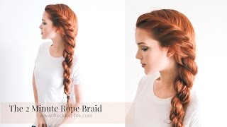 THE 2 MINUTE ROPE BRAID HAIRSTYLE HAIRSTYLE  THE FRECKLED FOX [upl. by Oilalue]