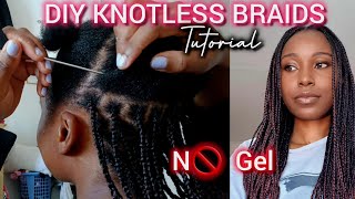 HOW TO DO KNOTLESS BOX BRAIDS ON YOURSELF  Detailed and Beginner Friendly  Ombre Braids [upl. by Airdnna179]