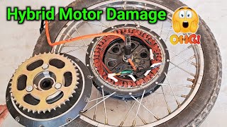 Hybrid Bike Motor Damage Inside And Complete Repairing  do not convert hybrid bike [upl. by Airdnna]