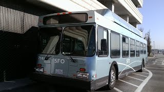 SFO Airport Shuttle 2002 New Flyer C40LF 714 Audio [upl. by Lehcer409]