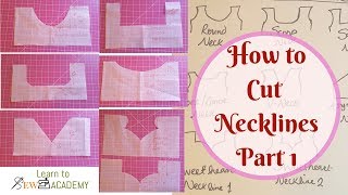 How to Cut Necklines for Dresses or Tops  Round Square Scoop amp Boat Necklines  LTSA  QST 8 [upl. by Theola]