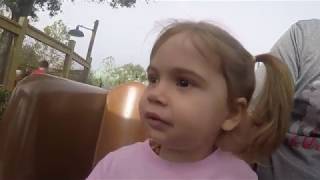 Two year old’s first time on the barnstormer Walt Disney World first rollercoaster Disney ride [upl. by Ettennej731]