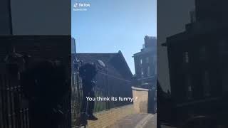 Policeman gets stuck on fence [upl. by Eisle]