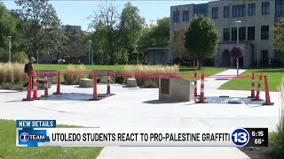 UToledo students react to proPalestine graffiti [upl. by Ensoll]