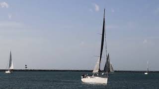 Yachts enjoying an evening sail in the channel Outer Harbor Adelaide South Australia [upl. by Nomolos]