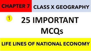 287  MCQs CHAPTER 7 Class10 GEOGRAPHY  LIFE LINES OF NATIONAL ECONOMY  Sst Class 10 CHAPTER 7 [upl. by Hsaniva]