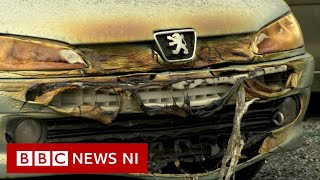 Cars destroyed by fire in arson attack at Newtownards workshop [upl. by Yerrok]