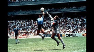 【神の手】マラドーナ伝説のゴール！1986年6月22日メキシコW杯アルゼンチンvsイングランド [upl. by Wilinski]