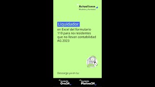 🚨 Liquidador en Excel del formulario 110 para no residentes que no llevan contabilidad AG 2023 [upl. by Heather]