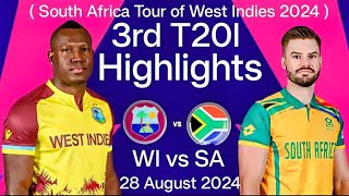 wi vs sa 3rd t20 highlights 2024  West Indies vs South Africa 3rd T20 Highlights 2024  wi vs sa [upl. by Nnawaj219]