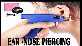 EarNose Piercing ProcedureHow To use Piercing Gun [upl. by Eedrahc156]