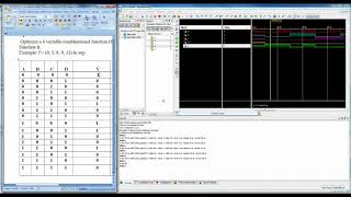 Simulation of VHDL Code for 4 Variable Combinational Circuit [upl. by Neelac816]