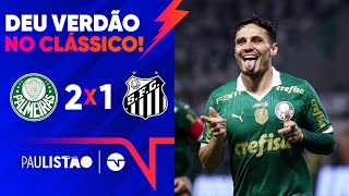 VEIGA MARCA GOLAÇO VERDÃO BATE O SANTOS E SE ISOLA NA LIDERANÇA DO GRUPO B PALMEIRAS 2 X 1 SANTOS [upl. by Samford]