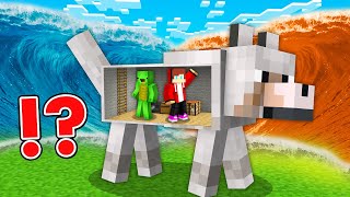 WATER amp LAVA TSUNAMI vs Mikey and JJ Doomsday Bunker in DOG Survial Battle in Minecraft Maizen [upl. by Ennaylil]