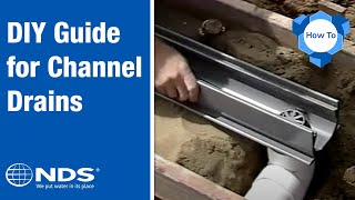 How to Install a Channel Drain  NDS Yard Drainage Systems [upl. by Llehsram868]