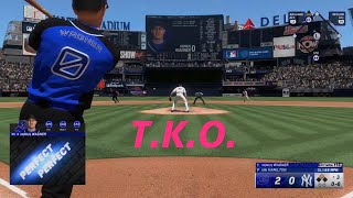 MLB The Show 24 Honus Wagner hits pitcher in head with line drive [upl. by Calv700]