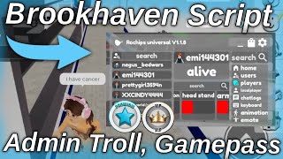 Roblox Brookhaven Script  Rochips  Unlock Gamepass Troll Admin  Arceus X Fluxus Delta [upl. by Sampson144]