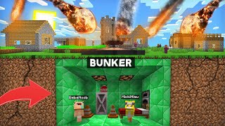 BUNKER vs LLUVIA de METEORITOS en MINECRAFT 💥😰 ¿SOBREVIVIREMOS AL APOCALIPSIS  MICHI Y BEBE NOOB [upl. by Olvan]