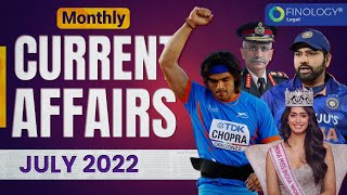 July 2022  Monthly Current Affairs  Competitive Exams [upl. by Nowell]