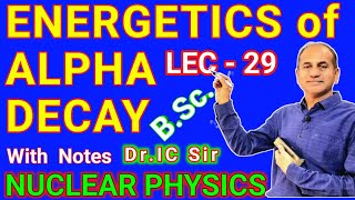 ENERGETICS of ALPHA DECAY  ENERGETICS for Alpha decay for BSc  Alpha Decay Energetics  L29 [upl. by Zeuqcaj574]