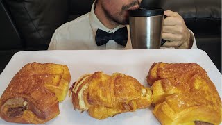 CHOCOLATE HAZELNUT AND CARAMEL PASTRIES WITH TEA MUKBANG EATING SHOW [upl. by Yennep]