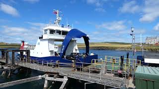 No faffing about as swift Lerwick ferry boat Fivla arrives at island of Bressay Shetland Scotland [upl. by Ocirema]