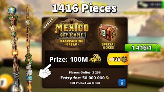 8 Ball Pool 100 Million Coins Table 🙀 Backpacking Cue 1416 upgrade Pieces [upl. by Daye890]