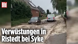 NIEDERSACHSEN Schwere Unwetter sorgen für Schlammlawine [upl. by Goulden]