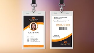 Eye Caching Corporate ID Card Design in Photoshop  Photoshop Tutorial [upl. by Inilam63]